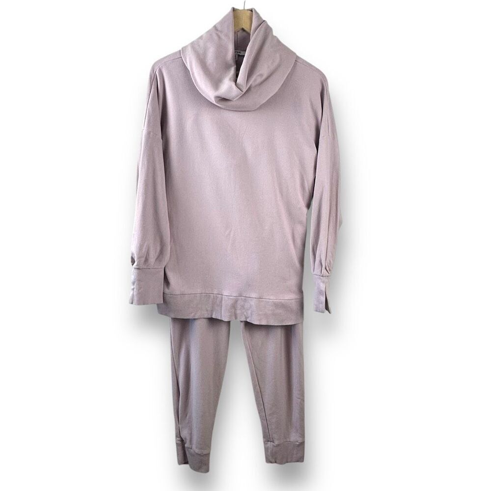 Sympli Womens M Bamboo Cotton Fleece Lounge Set Dusty Purple Comfy Casual Simple